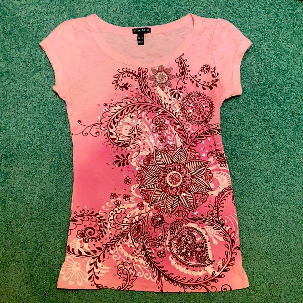 Pink FANG baby-tee, size M